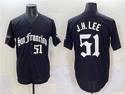 San Francisco Giants #51 Jung Hoo Lee Black 'Gothic Fog Edition' Vapor Premier Limited Stitched Baseball Jersey