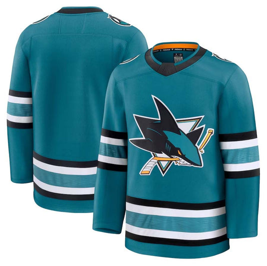 SJ.Sharks Fanatics Home Premium Jersey - Teal Stitched American Hockey Jerseys CROVYIE