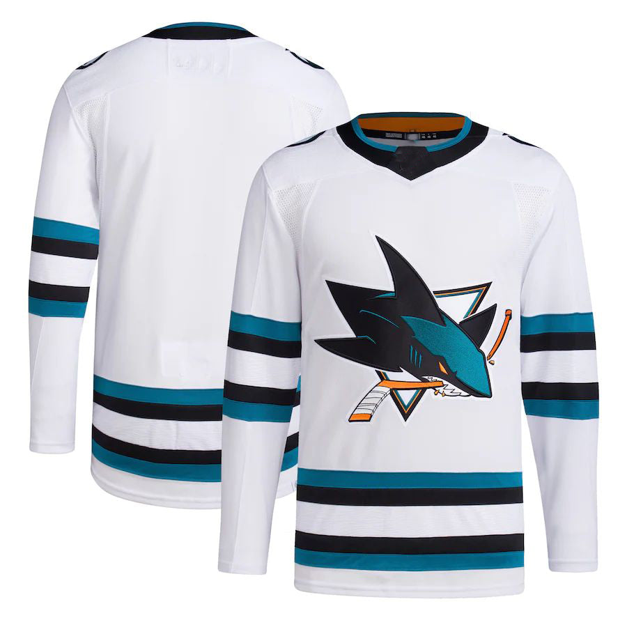 SJ.Sharks Away Primegreen Authentic Pro Jersey White Stitched American Hockey Jerseys CROVYIE