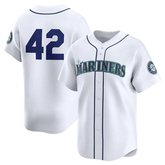 Seattle Mariners 2024 #42 Jackie Robinson Day Home Limited Jersey ¨C White Stitches Baseball Jerseys
