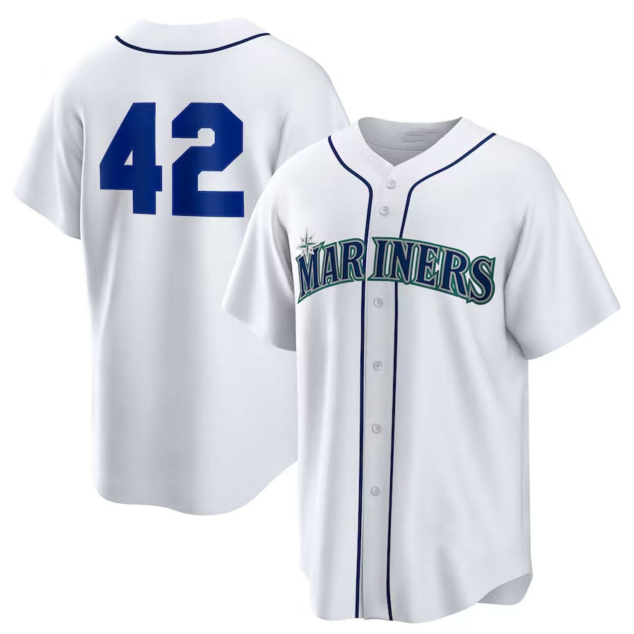 Seattle Mariners Home 2025 Jackie Robinson Day Replica Jersey - White Stitched Baseball Jersey