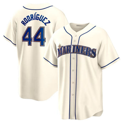 Seattle Mariners #44 Julio Rodriguez Official Replica Player Jersey - Cream Stitched Baseball Jersey