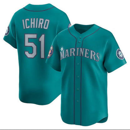 Seattle Mariners #51 Ichiro Suzuki 2025 National Baseball Hall of Fame Alternate Limited Player Jersey - Aqua Stitched Baseball Jersey