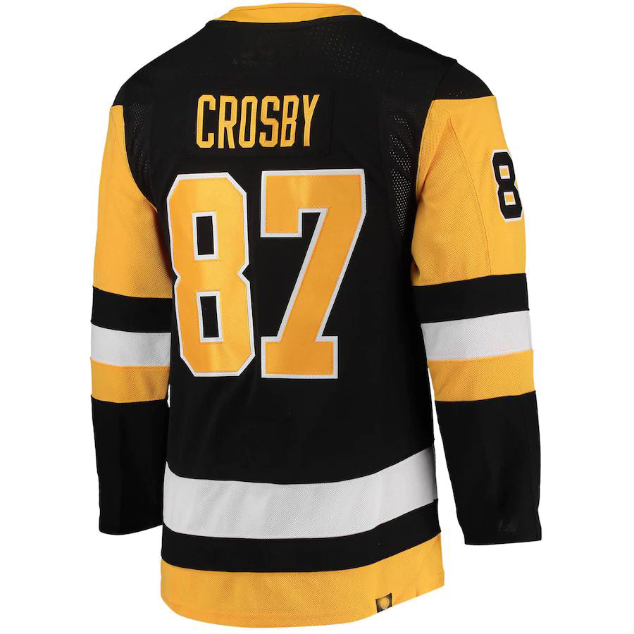 P.Penguins #87 Sidney Crosby Home Captain Patch Primegreen Authentic Pro Player Jersey Black Stitched American Hockey Jerseys CROVYIE