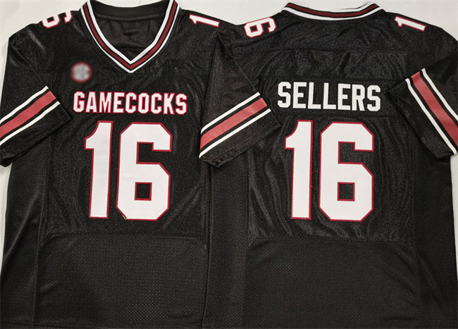 S.Carolina Fighting Gamecocks #16 LaNorris Sellers Black Stitched American College Jerseys