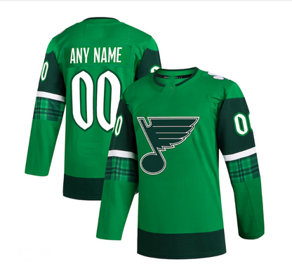 Custom St.Louis Blues 2023 St. Patrick's Day Primegreen Authentic Jersey - Kelly Green Stitched American Hockey Jerseys CROVYIE