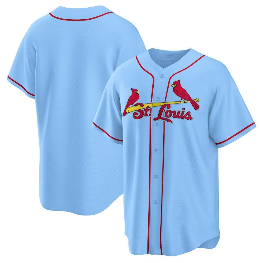 St. Louis Cardinals Alternate Replica Team Jersey - Light Blue Stitched Baseball Jersey