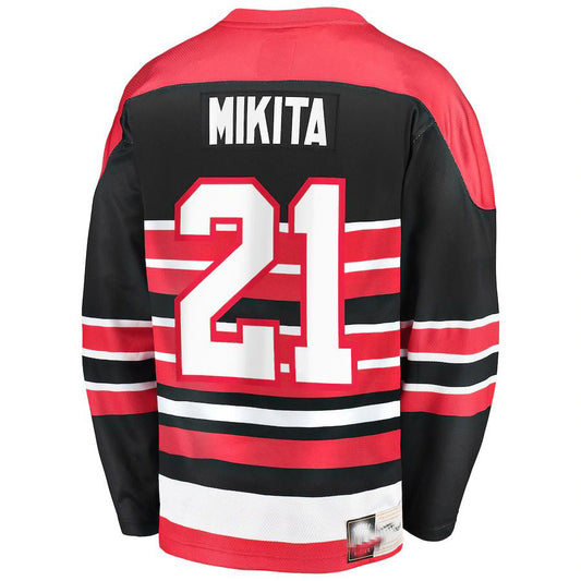 C.Blackhawks #21 Stan Mikita Fanatics Branded Premier Breakaway Retired Player Jersey Red Stitched American Hockey Jerseys CROVYIE