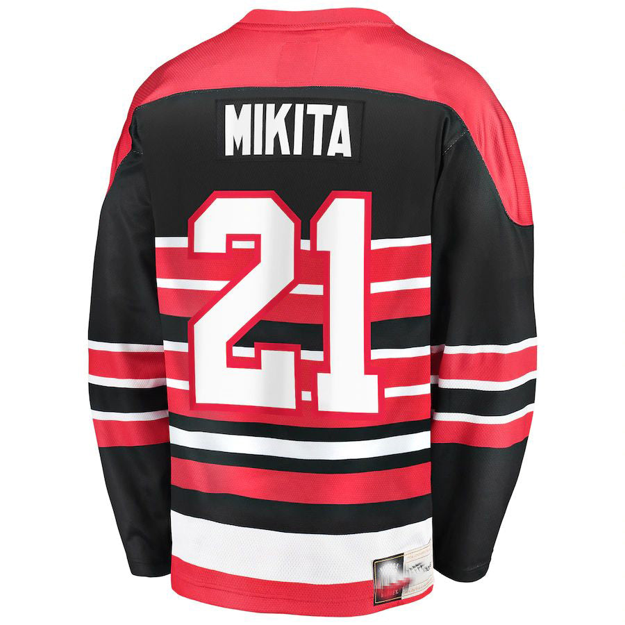 C.Blackhawks #21 Stan Mikita Fanatics Branded Premier Breakaway Retired Player Jersey Red Stitched American Hockey Jerseys CROVYIE