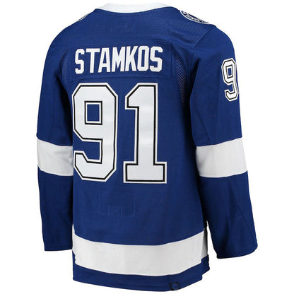 TB.Lightning #91 Steven Stamkos Home Captain Patch Primegreen Authentic Pro Player Jersey Blue Stitched American Hockey Jerseys CROVYIE