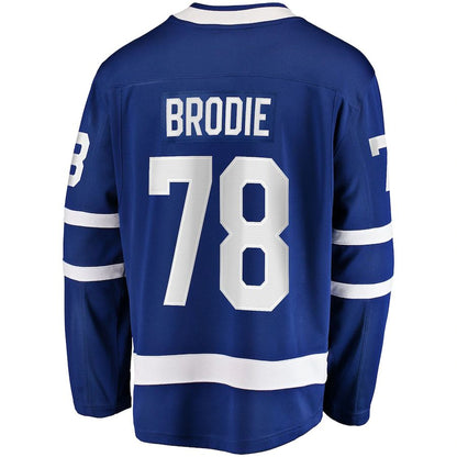 T.Maple Leafs #78 TJ Brodie Fanatics Branded Home Breakaway Player Jersey Blue Stitched American Hockey Jerseys CROVYIE