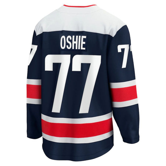 W.Capitals #77 TJ Oshie Branded 2020-21 Alternate Premier Breakaway Player Jersey  Navy Stitched American Hockey Jerseys CROVYIE