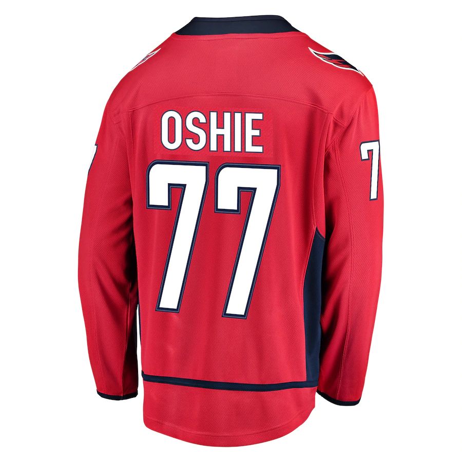 W.Capitals #77 TJ Oshie Fanatics Branded Breakaway Player Jersey Red Stitched American Hockey Jerseys CROVYIE