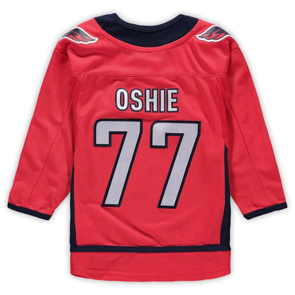 W.Capitals #77 TJ Oshie Preschool Home Premier Player Jersey Red Stitched American Hockey Jerseys CROVYIE