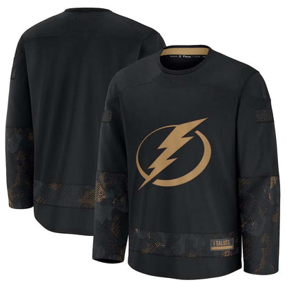 TB.Lightning Fanatics 2024 Military Appreciation Practice Jersey - Black Stitched American Hockey Jerseys CROVYIE