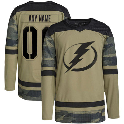 Custom TB.Lightning Military Appreciation Team Authentic Practice Jersey Camo Stitched American Hockey Jerseys CROVYIE