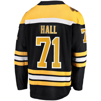 B.Bruins #71 Taylor Hall Fanatics Branded Home Premier Breakaway Player Jersey Black Stitched American Hockey Jerseys CROVYIE