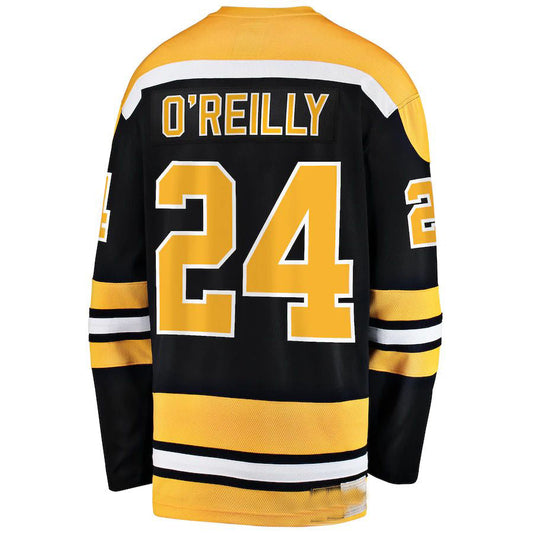 B.Bruins #24 Terry O'Reilly Fanatics Branded Premier Breakaway Retired Player Jersey Black Stitched American Hockey Jerseys CROVYIE
