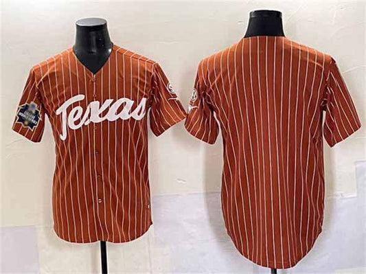 T.Longhorns Blank Orange Pinstripe 2025 World Series Stitched American College Jerseys