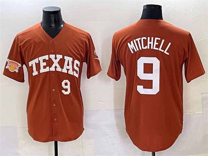 T.Longhorns #9 Joley Mitchell Orange 2025 Softball National Champions Stitched American College Jerseys