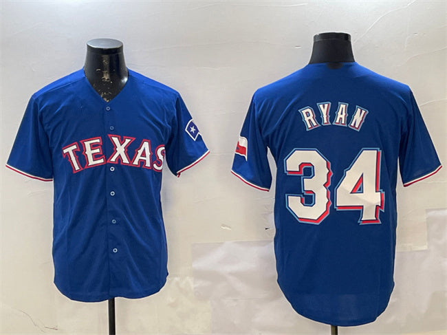 Texas Rangers #34 Nolan Ryan Royal Cool Base Stitched Baseball Jersey