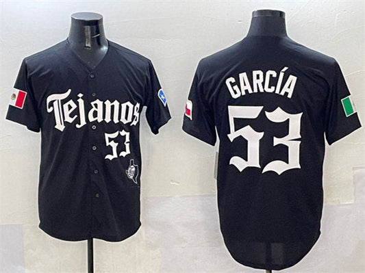 Texas Rangers #53 Adolis Garc¨ªa Black Mexico 2025 Vapor Premier Limited Stitched Baseball Jersey