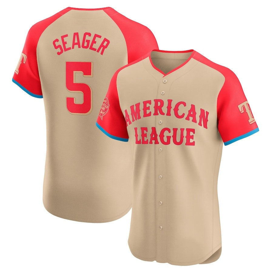 Texas Rangers #5 Corey Seager American League 2024 All-Star Game Elite Player Jersey - Cream Stitched Baseball Jersey