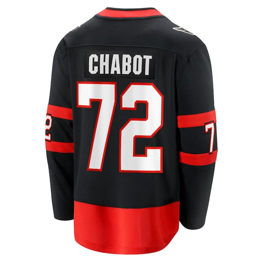 O.Senators #72 Thomas Chabot Fanatics Branded Home Breakaway Jersey Black Stitched American Hockey Jerseys CROVYIE