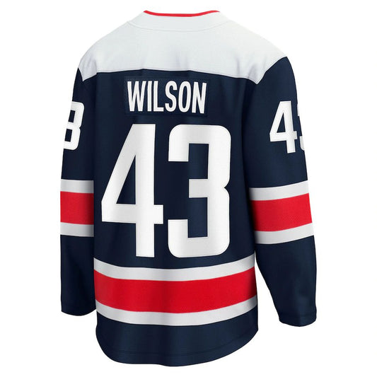 W.Capitals #43 Tom Wilson Fanatics Branded 2020-21 Alternate Premier Breakaway Player Jersey Navy Stitched American Hockey Jerseys CROVYIE
