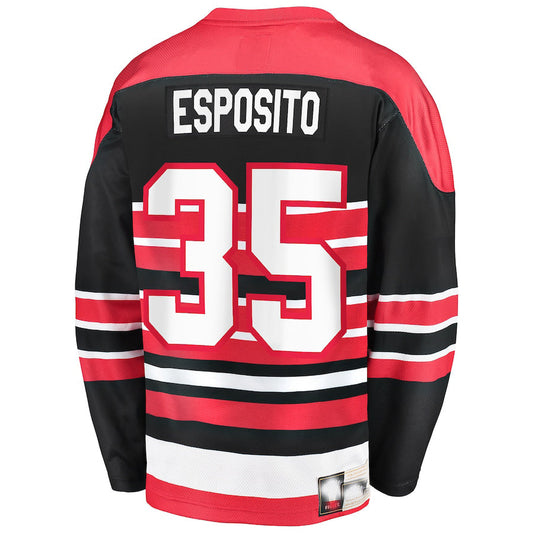 C.Blackhawks #35 Tony Esposito Fanatics Branded Premier Breakaway Retired Player Jersey Red Stitched American Hockey Jerseys CROVYIE