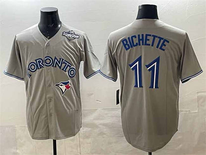 Toronto Blue Jays #11 Bo Bichette Gray 2025 World Series Home Cool Base Stitched Baseball Jersey