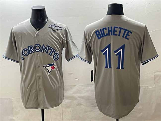 Toronto Blue Jays #11 Bo Bichette Gray 2025 World Series Home Cool Base Stitched Baseball Jersey