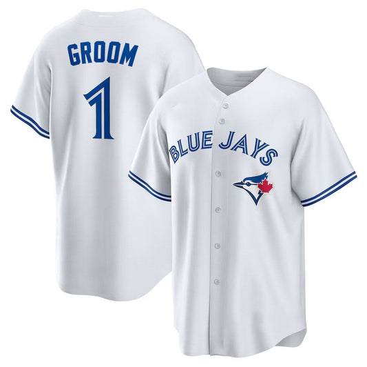 Toronto Blue Jays #1 Groom Home Replica Jersey - White Stitched Baseball Jersey