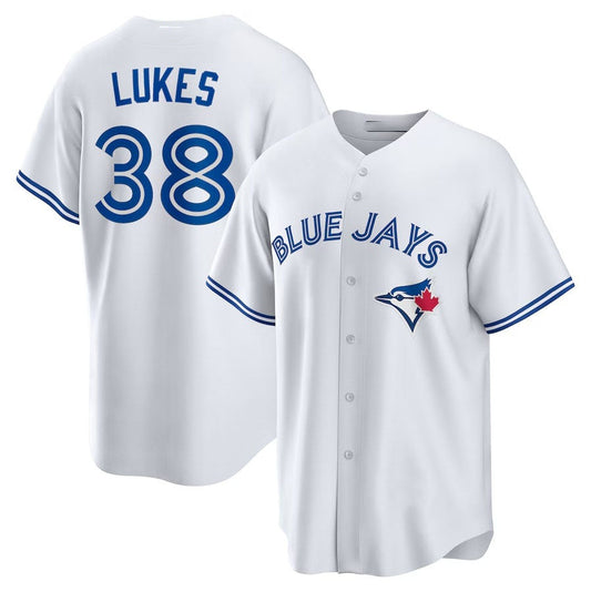 Toronto Blue Jays #38 Nathan Lukes Home Replica Jersey - White Stitched Baseball Jersey