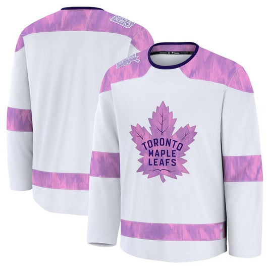 T.Maple Leafs Fanatics 2024 Hockey Fights Cancer Practice Jersey - White Stitched American Hockey Jerseys CROVYIE