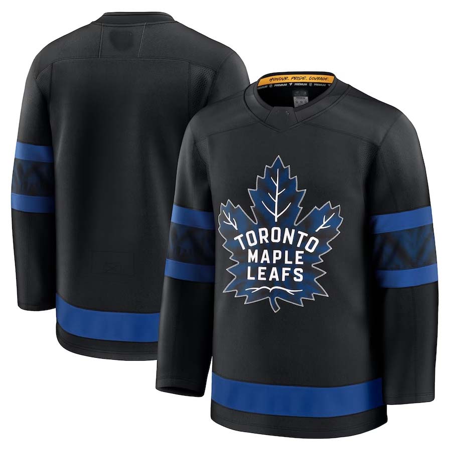 T.Maple Leafs Fanatics Alternate Premium Jersey - Black Stitched American Hockey Jerseys CROVYIE