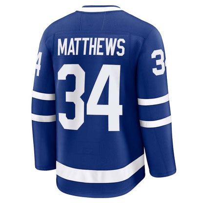 T.Maple Leafs #34 Auston Matthews Fanatics Captain Patch Home Premium Jersey - Blue Stitched American Hockey Jerseys CROVYIE