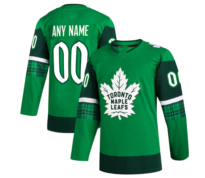 Custom T.Maple Leafs 2023 St. Patrick's Day Primegreen Authentic Jersey - Kelly Green Stitched American Hockey Jerseys CROVYIE
