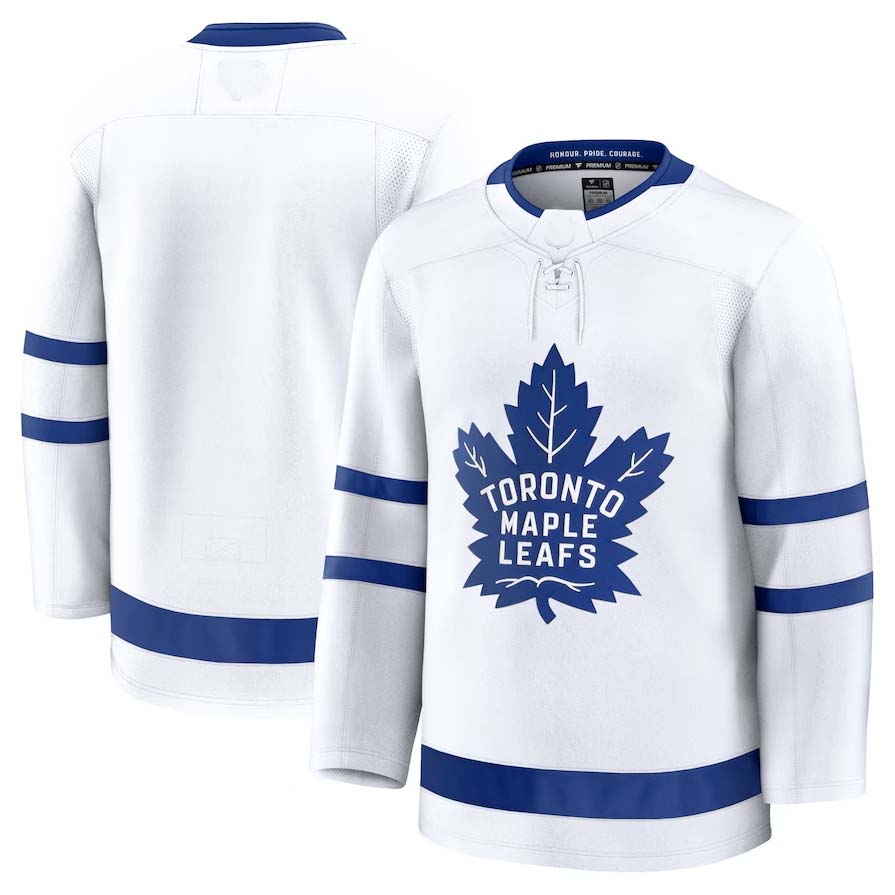 T.Maple Leafs Fanatics Away Premium Jersey - White Stitched American Hockey Jerseys CROVYIE