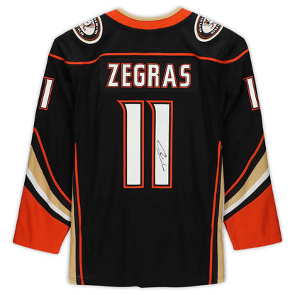 A.Ducks #11 Trevor Zegras Fanatics Authentic Autographed  Authentic Jersey  Black Stitched American Hockey Jerseys CROVYIE