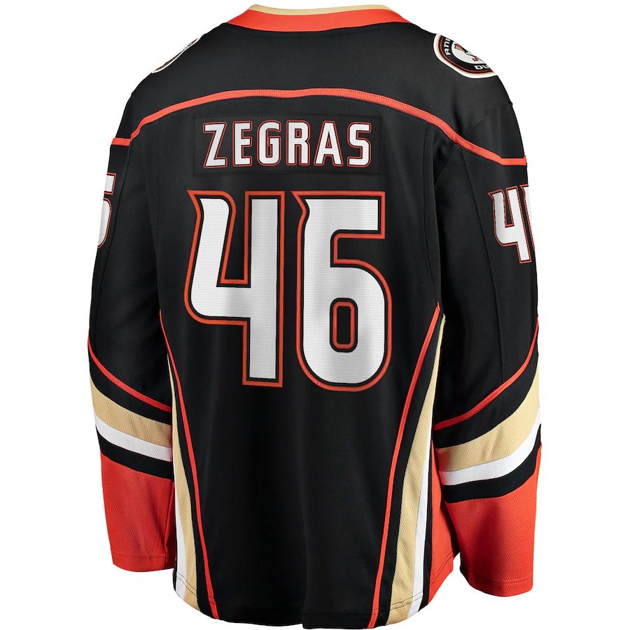 A.Ducks #46 Trevor Zegras Fanatics Branded Home Breakaway Jersey  Black Stitched American Hockey Jerseys CROVYIE