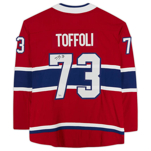 M.Canadiens #73 Tyler Toffoli Fanatics Authentic Autographed Breakaway Jersey Red Stitched American Hockey Jerseys CROVYIE