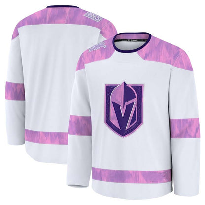 V.Golden Knights Fanatics 2024 Hockey Fights Cancer Practice Jersey - White Stitched American Hockey Jerseys CROVYIE