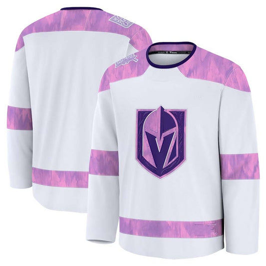 V.Golden Knights Fanatics 2024 Hockey Fights Cancer Practice Jersey - White Stitched American Hockey Jerseys CROVYIE