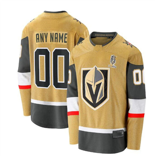 Custom V.Golden Knights Fanatics Branded 2023 Stanley Cup Champions Home Breakaway Custom Jersey - Gold Stitched American Hockey Jerseys CROVYIE