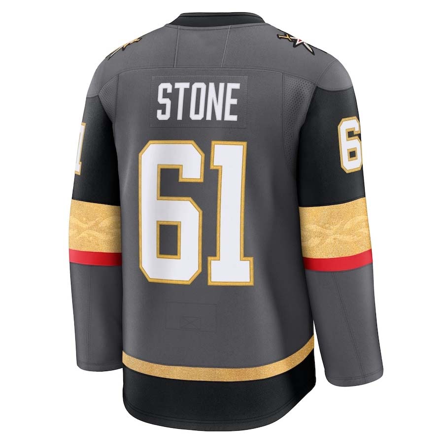 V.Golden Knights #61 Mark Stone Fanatics Alternate Premium Jersey - Gray Stitched American Hockey Jerseys CROVYIE