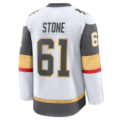 V.Golden Knights #61 Mark Stone Fanatics Away Premium Jersey - White Stitched American Hockey Jerseys CROVYIE