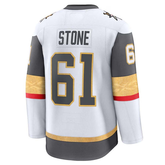 V.Golden Knights #61 Mark Stone Fanatics Away Premium Jersey - White Stitched American Hockey Jerseys CROVYIE