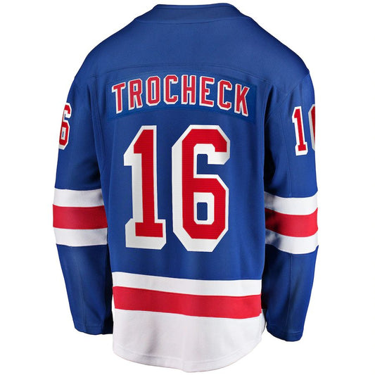NY.Rangers #16 Vincent Trocheck Fanatics Branded Home Breakaway Player Jersey  Blue Stitched American Hockey Jerseys CROVYIE