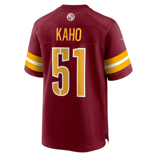 W.Commanders #51 Ale Kaho Burgundy Team Game Stitched American Football Jerseys